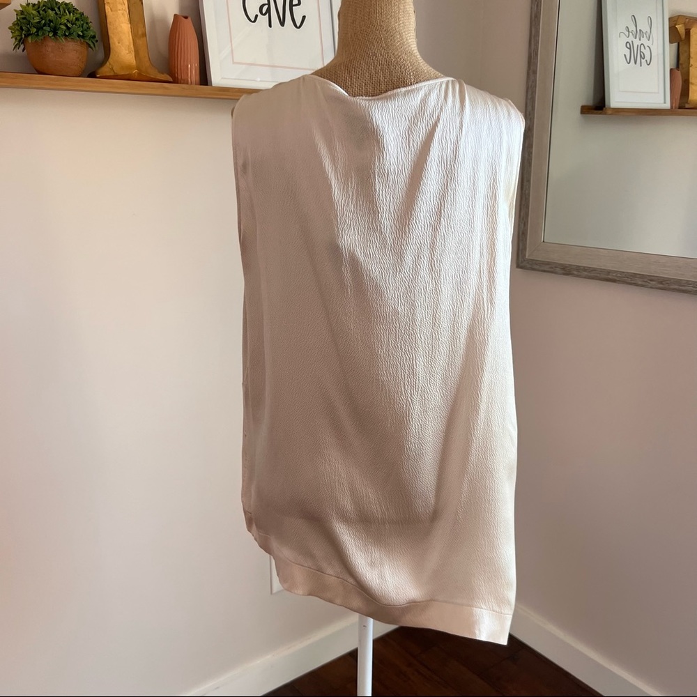 Fabiana Filippi High Neck Champagne Silk Sleeveless Blouse - Picture 8 of 15